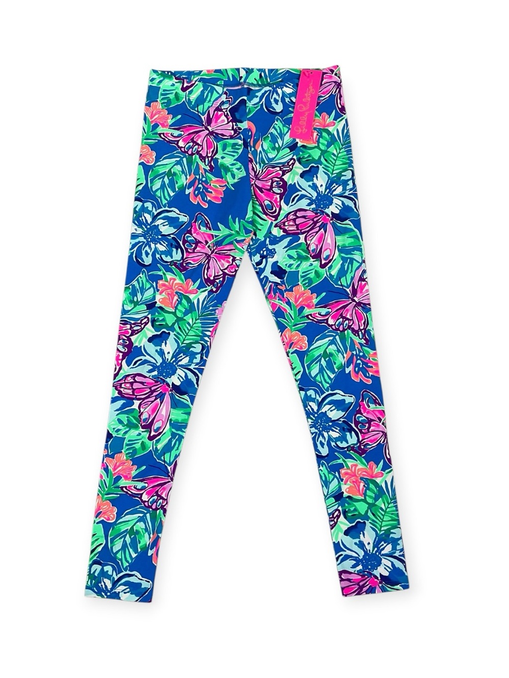 Lilly Pulitzer Girls Maia Legging XL 12-14 Pundy Blue Isle Be Back NWT